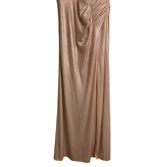 Retrofete Yesi Dress Pleated Surplice Braided Strap Formal Gala Party Metallic M - Picture 13 of 15